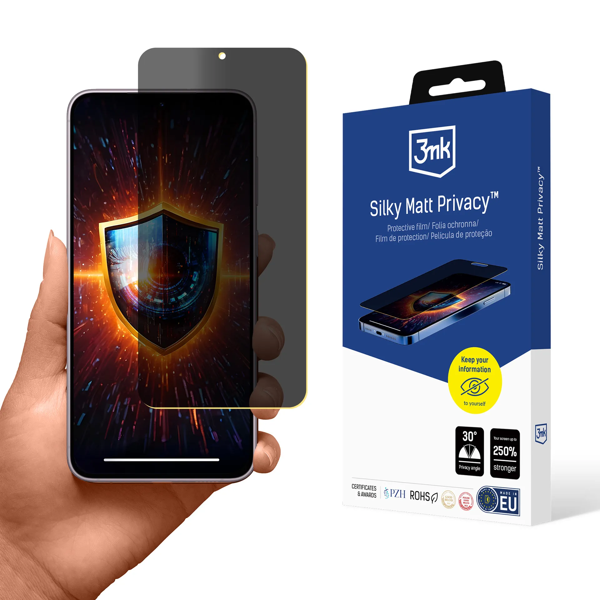 Film anti-espion pour Samsung Galaxy S24+ - 3mk Silky Matt Privacy